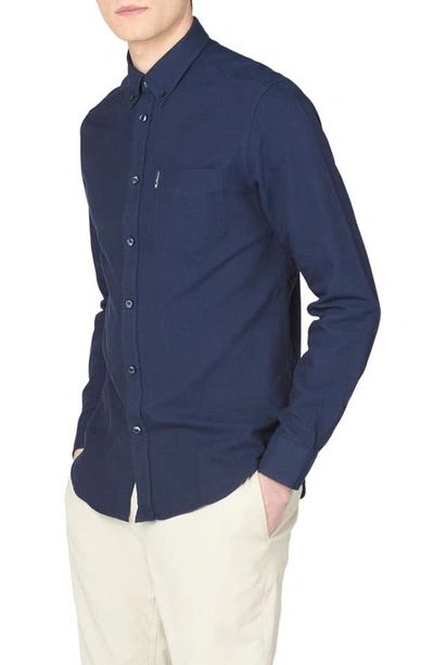 Ben Sherman Men's Iconic Oxford Single-pocket Button-down Long-sleeve Shirt In Dark Navy