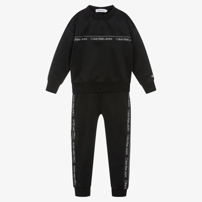 Calvin Klein Jeans Est.1978 Kids' Boys Black Jersey Logo Tracksuit