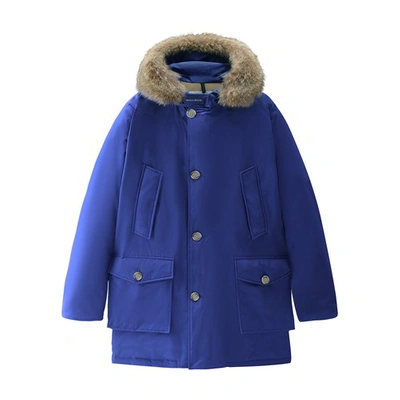 Woolrich Arctic Parka With Detachable Fur In Blue