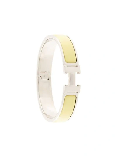 Pre-owned Hermes H Clic Clac Bangle In Silver