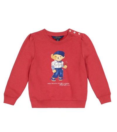 Polo Ralph Lauren Kids' Polo Bear Jersey Sweatshirt In Chili Pepper