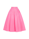 Alexander Mcqueen Polyfaille Midi Skirt In Pink