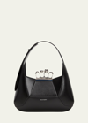 Alexander Mcqueen The Jeweled Leather Hobo In Black
