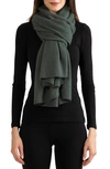 Amicale Cashmere Travel Wrap Scarf In Dark Green