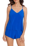 Magicsuit Solid Mila One Piece Swim Romper In Sapphire