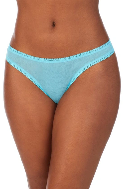 On Gossamer Mesh Hip G-string In Maui Blue