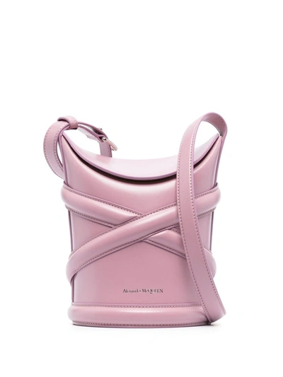 Alexander Mcqueen Pipe-detail Bucket Bag In Pink