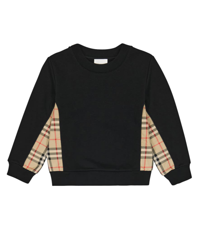 Burberry Kids' Vintage-check Panel Sweatshirt In Black