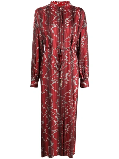 Hugo Boss Deyela Printed Shirtdress In Multicolor