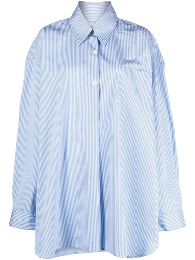 Our Legacy Pinstriped Cotton Shirt In White