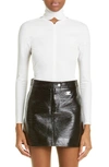 Courrèges Milano Open Back Long Sleeve Bodysuit In White