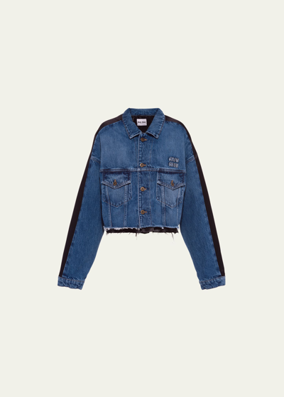 Miu Miu Crop-cut Blue Denim Jacket