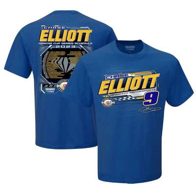 Hendrick Motorsports Team Collection Royal Chase Elliott 2023 Nascar Cup Series Schedule T-shirt