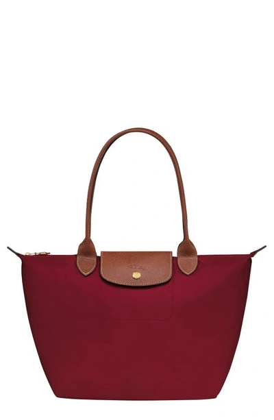 Longchamp Le Pliage Small Shoulder Tote In Red