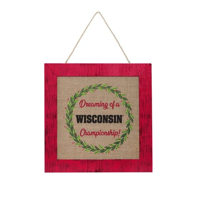 Foco Wisconsin Badgers 12'' Double-sided Burlap Sign In Red