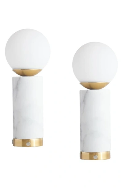 Brightech Marble Led Table Lamp In White