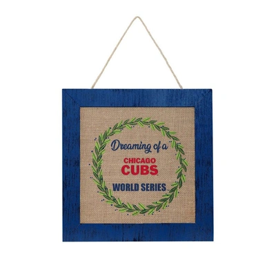 Foco Chicago Cubs 12'' Double-sided Burlap Sign In Blue