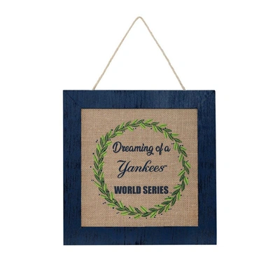 Foco New York Yankees 12'' Double-sided Burlap Sign In Navy