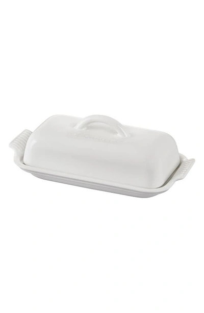 Le Creuset Heritage Butter Dish In White
