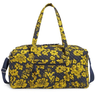 Vera Bradley West Virginia Mountaineers Rain Garden Large Travel Duffel Bag In Navy