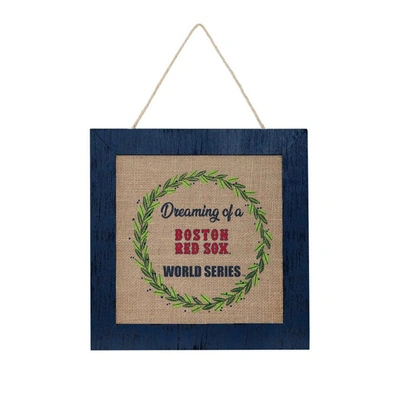 Foco Boston Red Sox 12'' Double-sided Burlap Sign In Navy