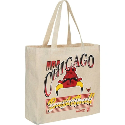Mitchell & Ness Women's  Distressed Chicago Bulls Graphic Tote Bag In White