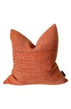 Modish Decor Pillows Linen Tweed Pillow Cover In Orange Tones