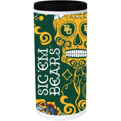 Indigo Falls Baylor Bears Dia Stainless Steel 12oz. Slim Can Cooler In White