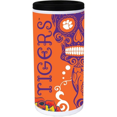 Indigo Falls Clemson Tigers Dia Stainless Steel 12oz. Slim Can Cooler In White