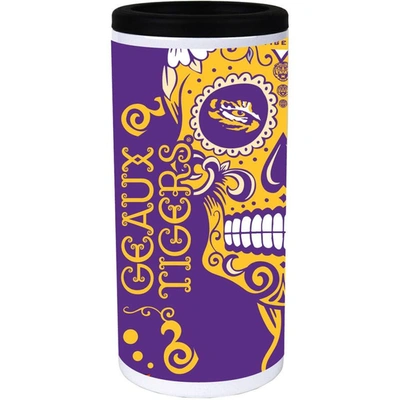 Indigo Falls Lsu Tigers Dia Stainless Steel 12oz. Slim Can Cooler In White