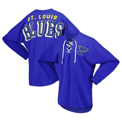 Fanatics Branded Blue St. Louis Blues Spirit Lace-up V-neck Long Sleeve Jersey T-shirt