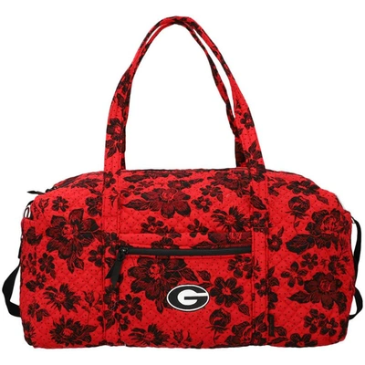 Vera Bradley Georgia Bulldogs Rain Garden Large Travel Duffel Bag In Red