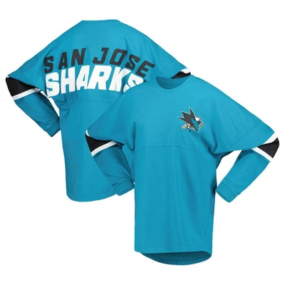 Fanatics Branded Teal San Jose Sharks Jersey Long Sleeve T-shirt