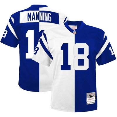 Mitchell & Ness Kids' Youth  Peyton Manning White/royal Indianapolis Colts Split Legacy Jersey