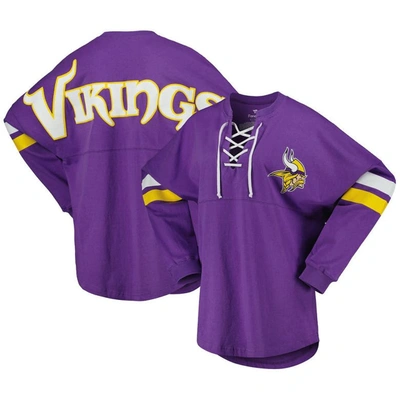 Fanatics Branded Purple Minnesota Vikings Spirit Jersey Lace-up V-neck Long Sleeve T-shirt