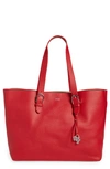 Hugo Boss Scarlet Leather Shopper Bag In Bright Red