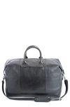 Royce New York Personalized Weekend Leather Duffle Bag In Black- Deboss