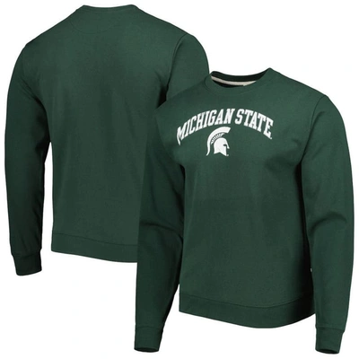 League Collegiate Wear Green Michigan State Spartans 1965 Arch Essential Fleece Pullover Sweatshirt