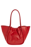 Proenza Schouler Large Ruched Leather Tote In Scarlet