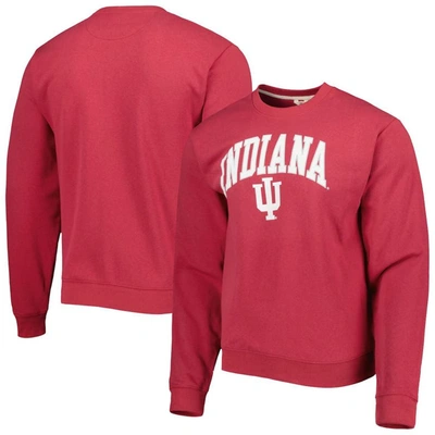 League Collegiate Wear Crimson Indiana Hoosiers 1965 Arch Essential Fleece Pullover Sweatshirt