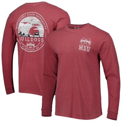 Image One Maroon Mississippi State Bulldogs Circle Campus Scene Long Sleeve T-shirt