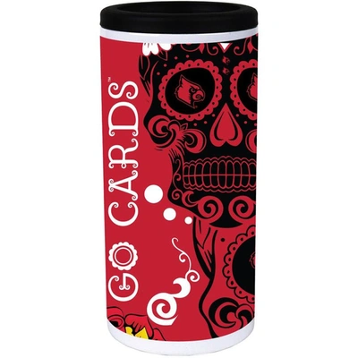 Indigo Falls Louisville Cardinals Dia Stainless Steel 12oz. Slim Can Cooler In White