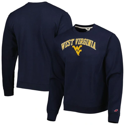League Collegiate Wear Navy West Virginia Mountaineers 1965 Arch Essential Fleece Pullover Sweatshir