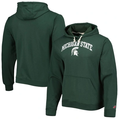 League Collegiate Wear Green Michigan State Spartans Arch Essential Fleece Pullover Hoodie