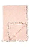 Crane Baby Muslin Blanket In Rose