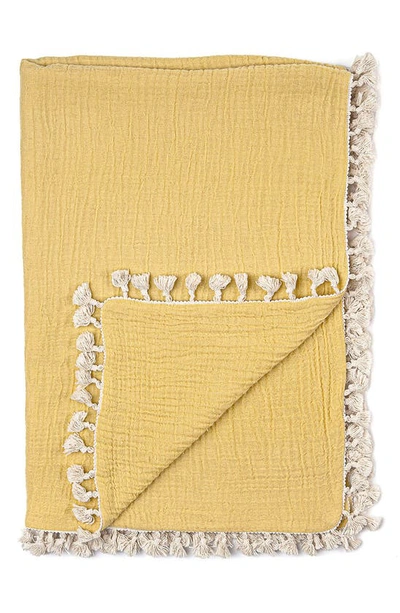 Crane Baby Muslin Blanket In Yellow