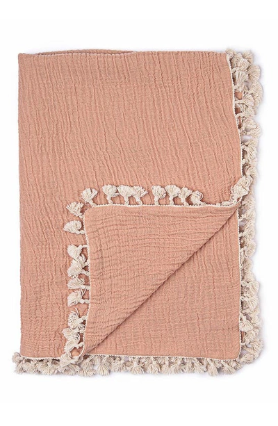 Crane Baby Muslin Blanket In Pink