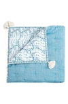 Crane Baby Quilted Cotton Baby Blanket In Blue