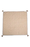 Crane Baby Quilted Cotton Baby Blanket In Tan White