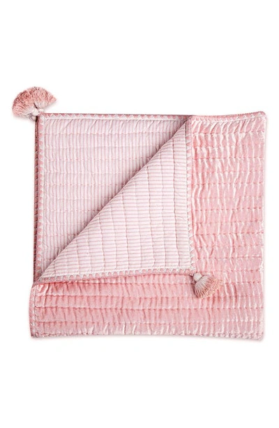 Crane Baby Quilted Cotton Baby Blanket In Pink